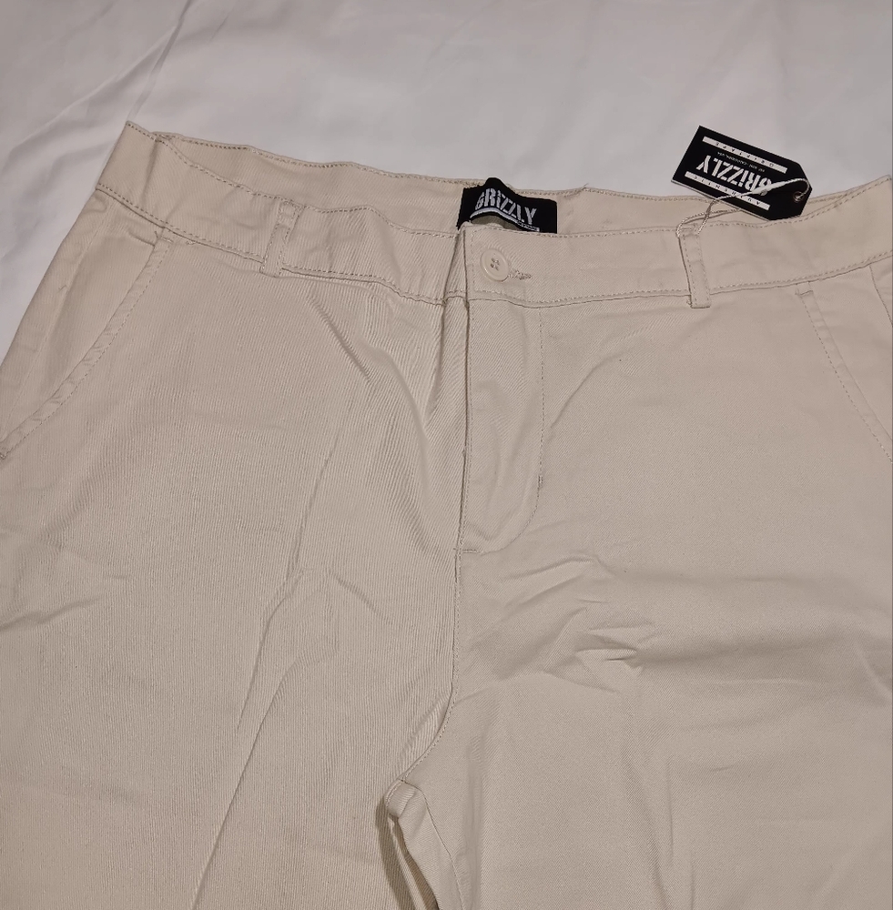 Grizzly Griptape Chino Shorts Mens Size 36 Inseam 9" Beige Pockets Casual USA